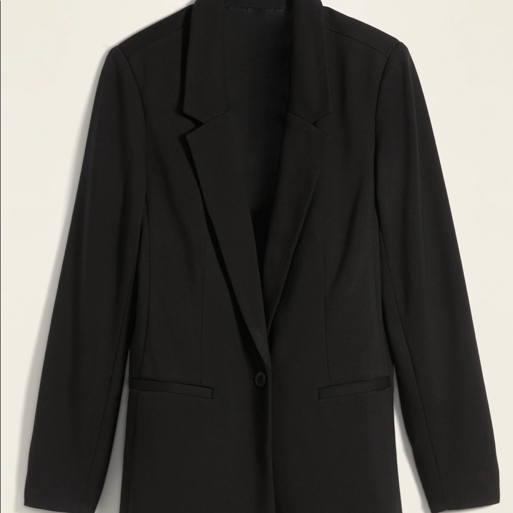 Old Navy ponte knit boyfriend blazer, black sz M
